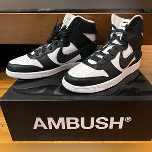 Nike Dunk Hi AMBUSH Black/White Sneakers Size 10.5